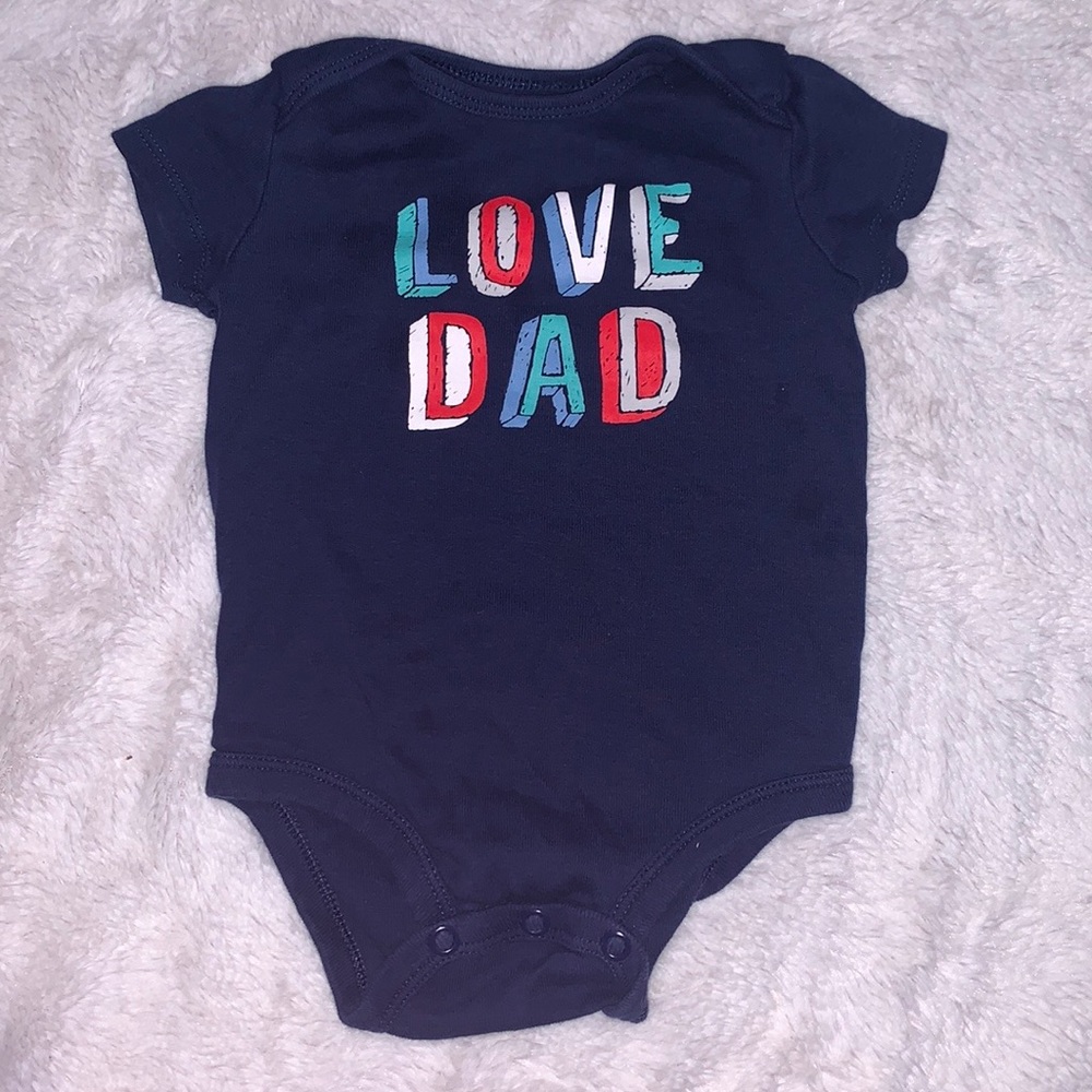 (3 for $10) Carter’s blue love dad 6 month bodysuit baby boy